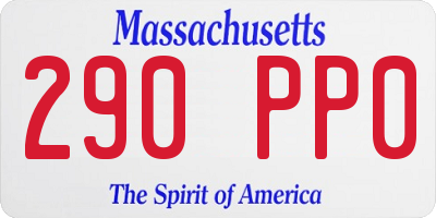 MA license plate 290PP0