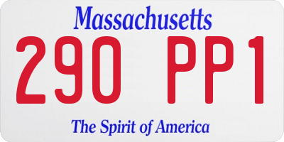 MA license plate 290PP1