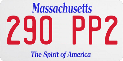 MA license plate 290PP2