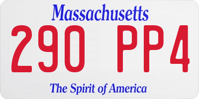 MA license plate 290PP4