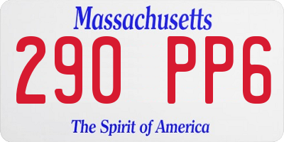 MA license plate 290PP6