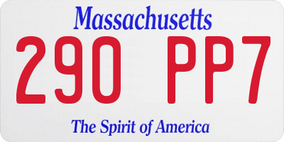 MA license plate 290PP7