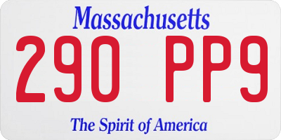 MA license plate 290PP9