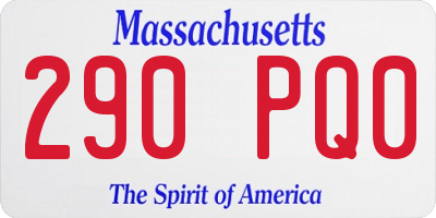 MA license plate 290PQ0