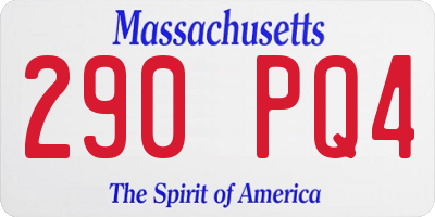 MA license plate 290PQ4