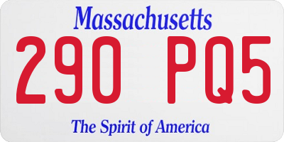 MA license plate 290PQ5