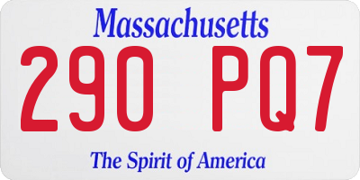 MA license plate 290PQ7