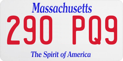MA license plate 290PQ9
