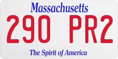 MA license plate 290PR2