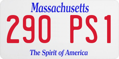 MA license plate 290PS1