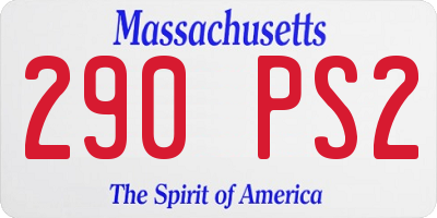 MA license plate 290PS2