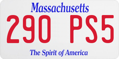 MA license plate 290PS5