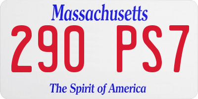 MA license plate 290PS7