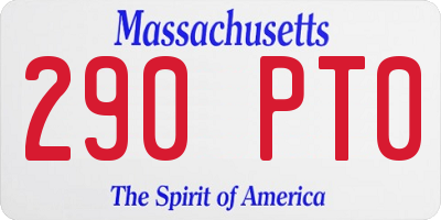 MA license plate 290PT0