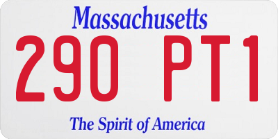 MA license plate 290PT1