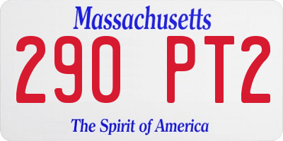 MA license plate 290PT2