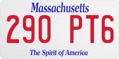 MA license plate 290PT6