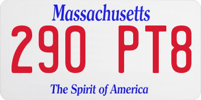 MA license plate 290PT8
