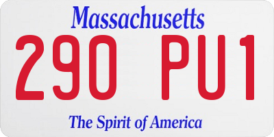 MA license plate 290PU1