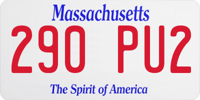 MA license plate 290PU2