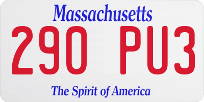 MA license plate 290PU3