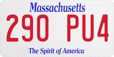 MA license plate 290PU4