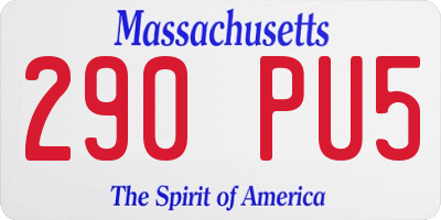 MA license plate 290PU5