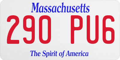 MA license plate 290PU6