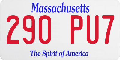 MA license plate 290PU7