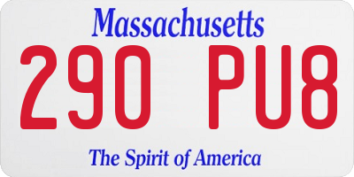 MA license plate 290PU8