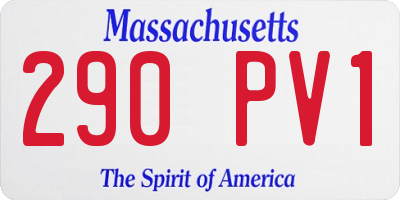 MA license plate 290PV1