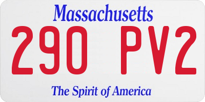 MA license plate 290PV2