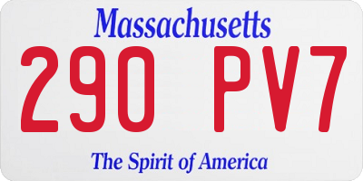 MA license plate 290PV7