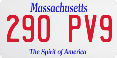 MA license plate 290PV9