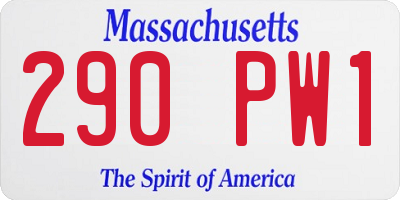 MA license plate 290PW1