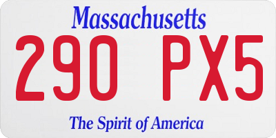 MA license plate 290PX5