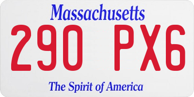 MA license plate 290PX6