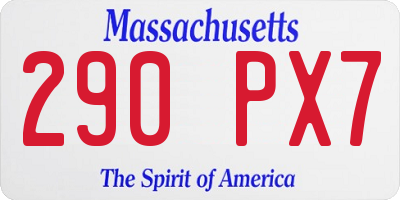 MA license plate 290PX7