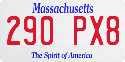 MA license plate 290PX8