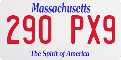 MA license plate 290PX9