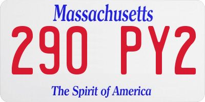 MA license plate 290PY2