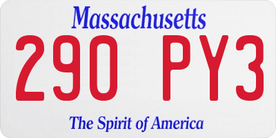 MA license plate 290PY3