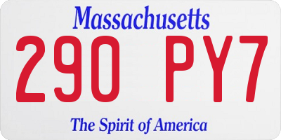 MA license plate 290PY7