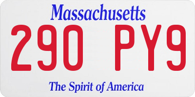MA license plate 290PY9