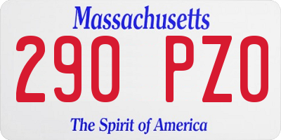 MA license plate 290PZ0