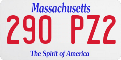MA license plate 290PZ2