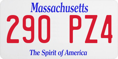 MA license plate 290PZ4