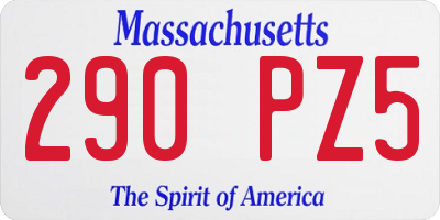MA license plate 290PZ5