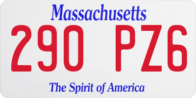 MA license plate 290PZ6