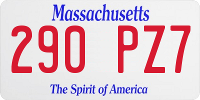 MA license plate 290PZ7